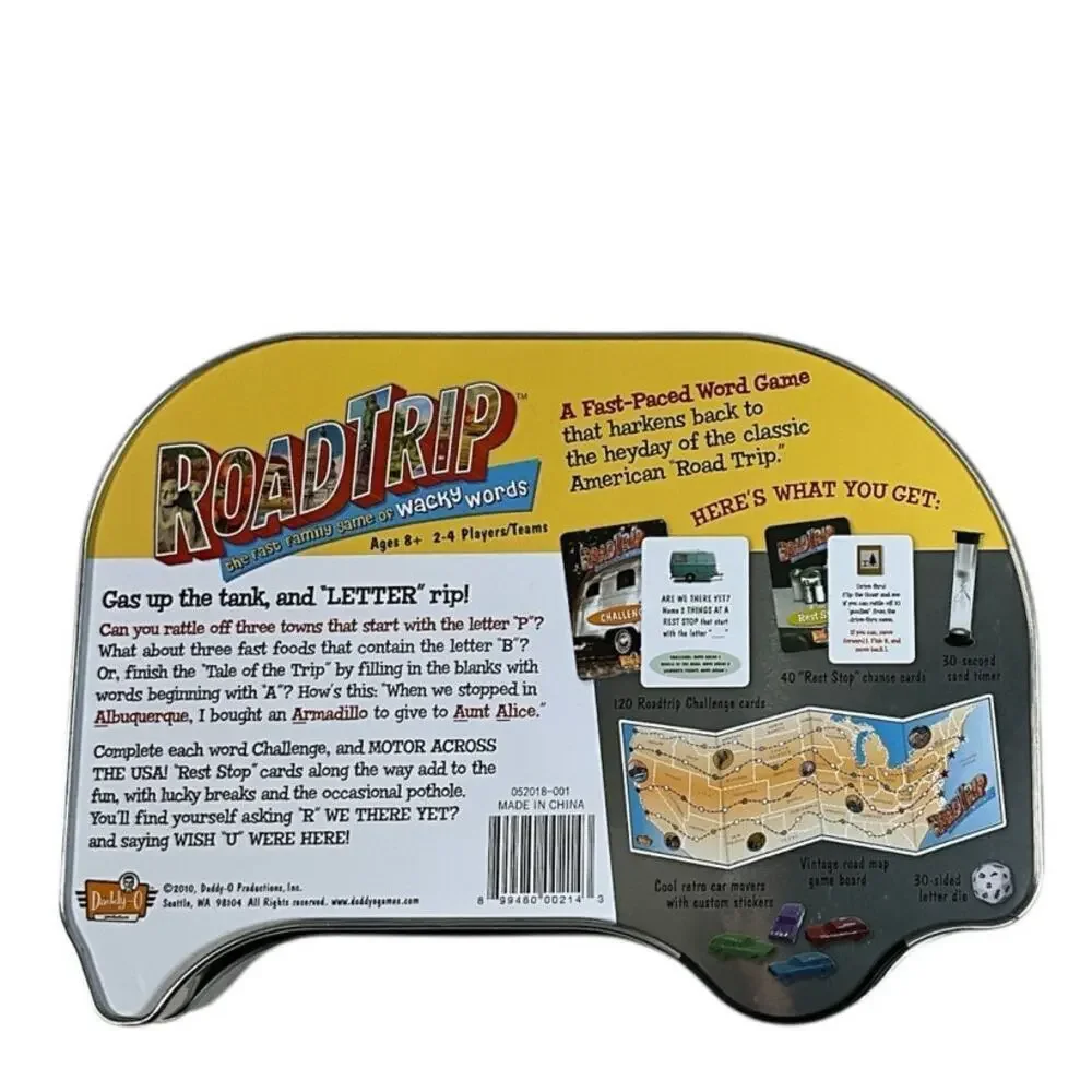 Daddy-O 2010 Road Trip Family Game Travel Themed Excellent Condition Fun Tin Van
